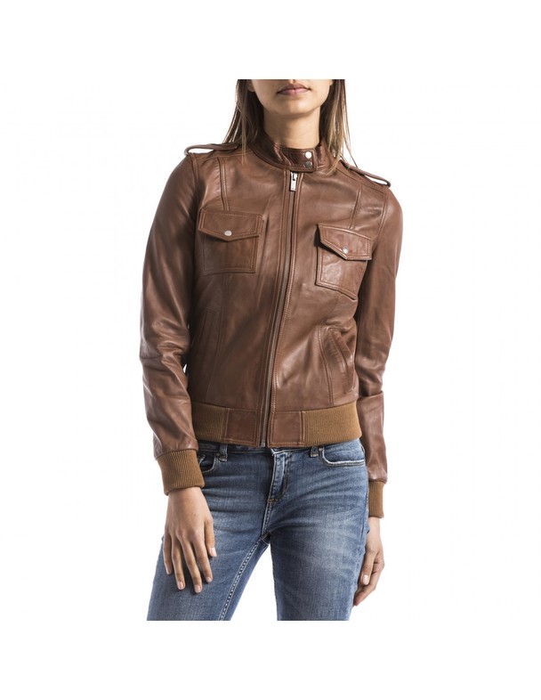 Le Temps des Cerises Leather Jacket Leire