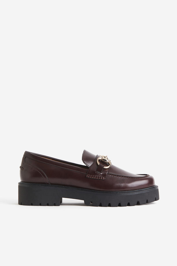 H&M Chunky Loafers Bordeauxrood