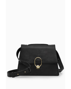 Clasp Shoulder Bag - Leather Black