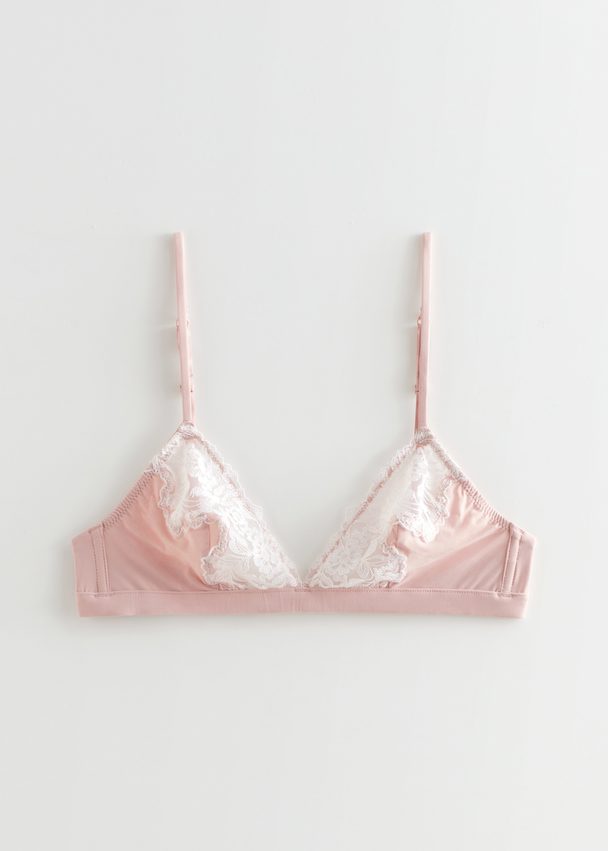 & Other Stories Lace-trimmed Soft Bra Peach