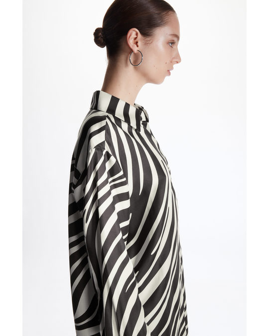 COS Regular-fit Zebra Print Shirt Black / Cream
