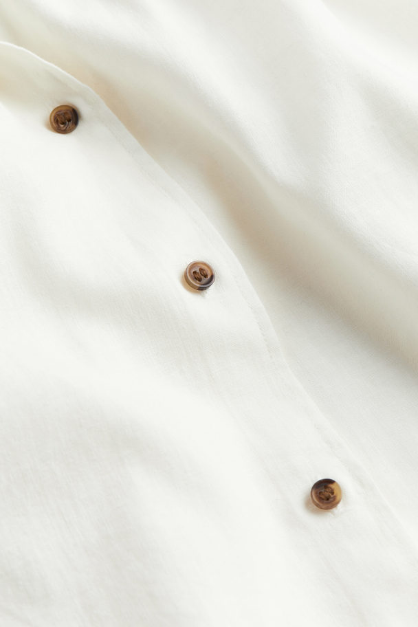 H&M Linen-blend Sleeveless Shirt White