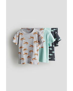 3-pack Jersey Pyjamas Grey/tigers