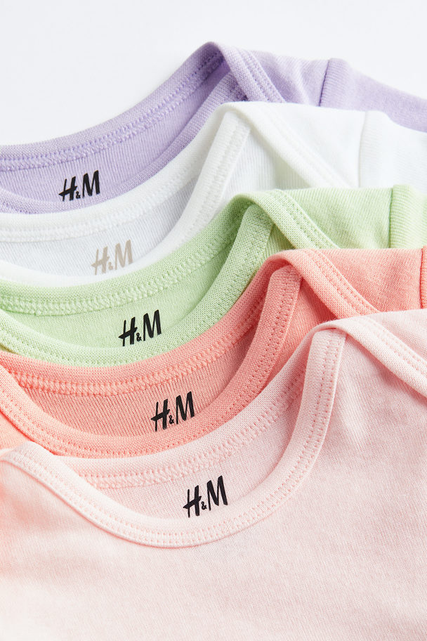 H&M 5-pack T-shirts Light Purple/light Pink