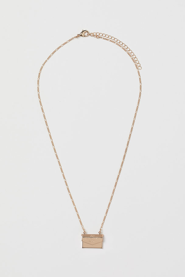 H&M Pendant Necklace Gold-coloured/envelope