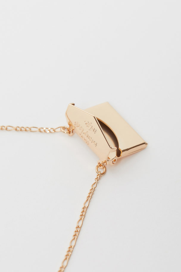 H&M Pendant Necklace Gold-coloured/envelope