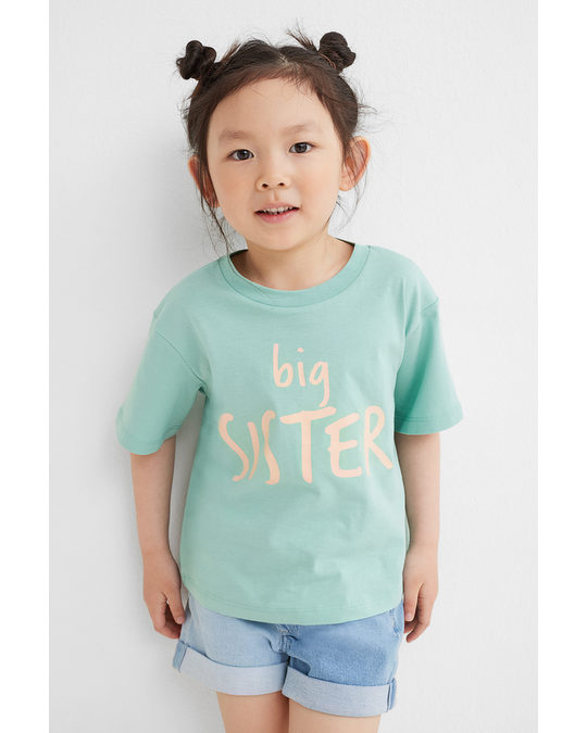 H&M Sibling Top Turquoise/big Sister