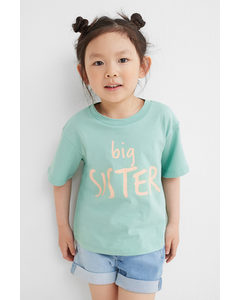 Sibling Top Turquoise/big Sister