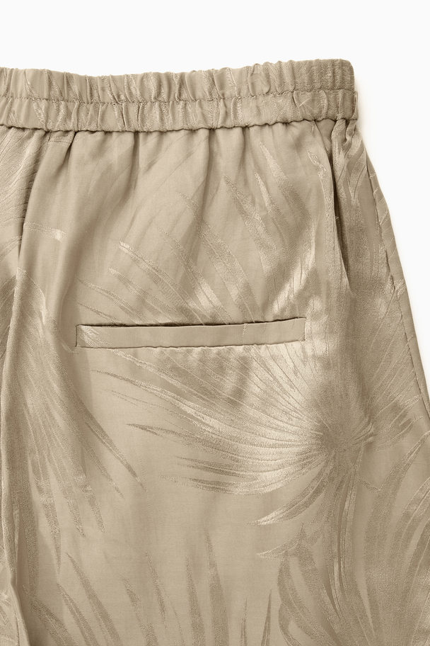COS Silk-blend Jacquard Shorts Beige