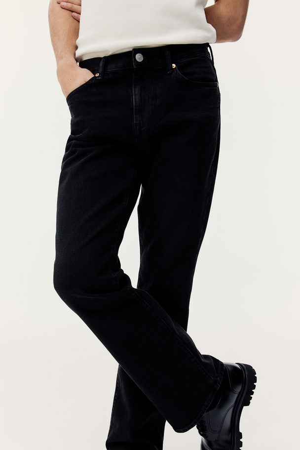 H&M Flared Slim Jeans Zwart Denim