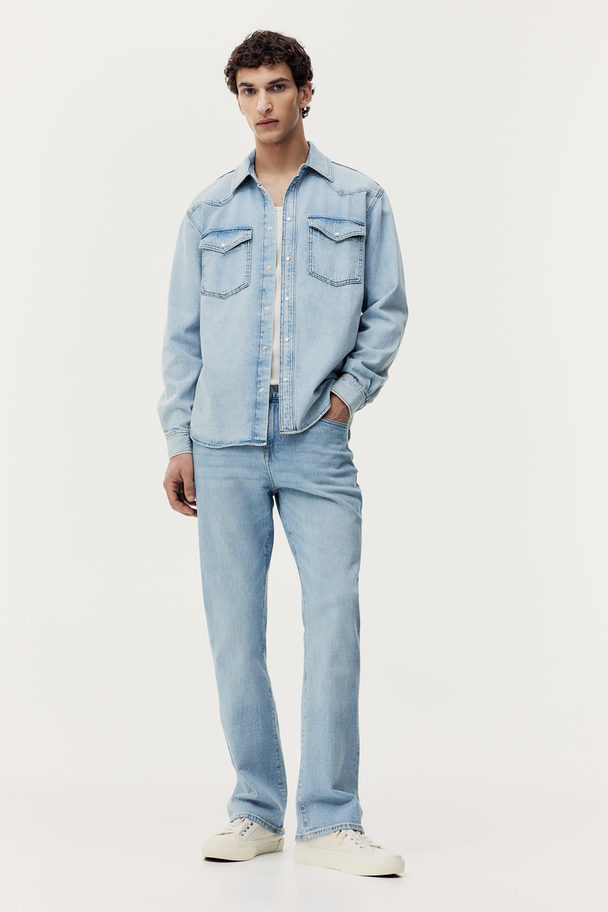 H&M Flared Slim Jeans Lys Denimblå