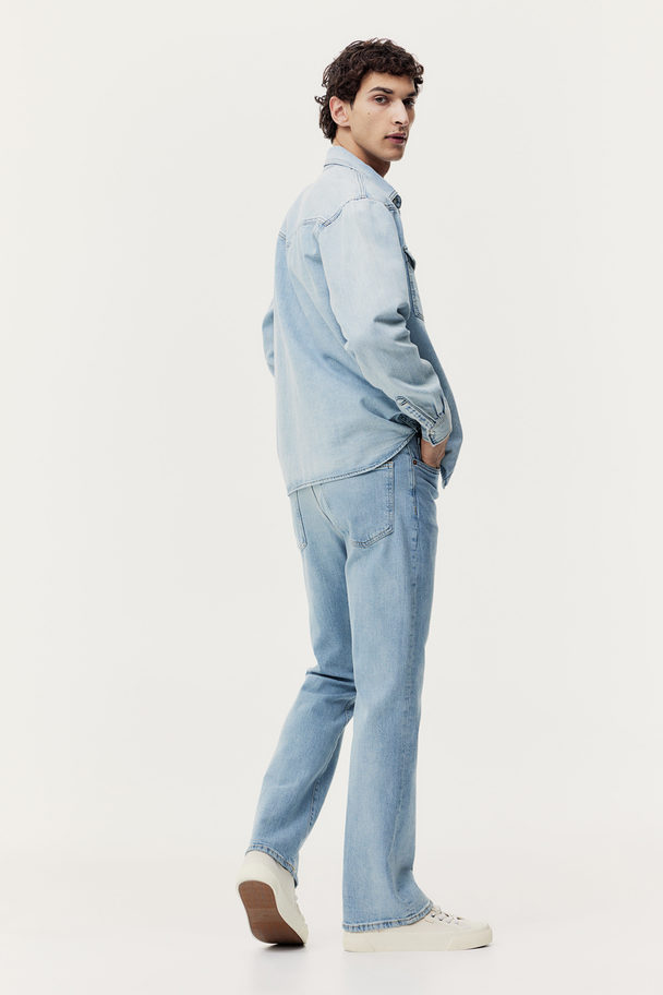 H&M Flared Slim Jeans Light Denim Blue