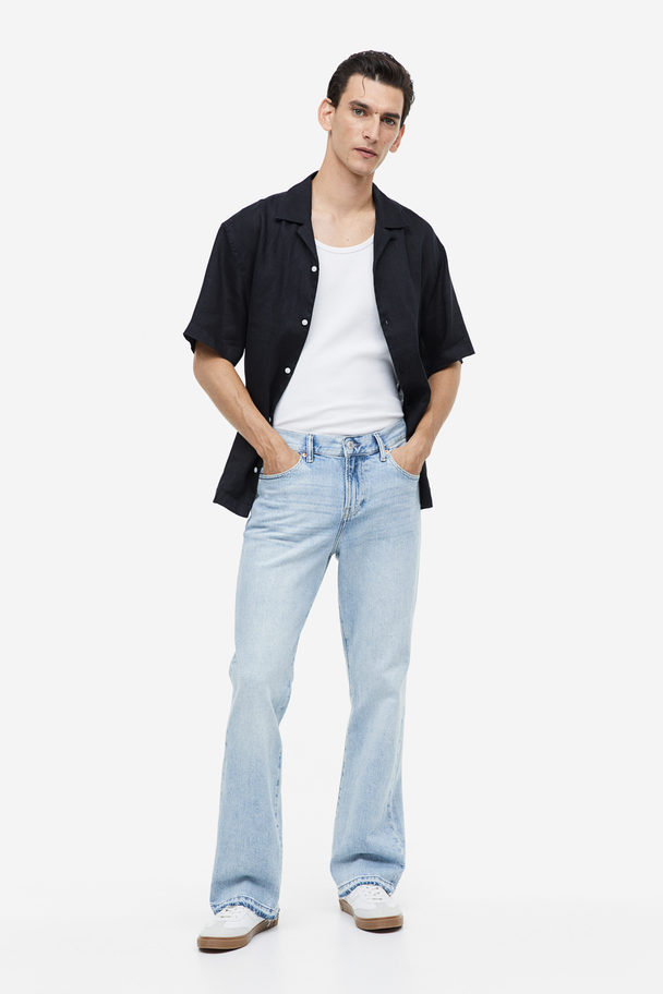H&M Flared Slim Jeans Licht Denimblauw