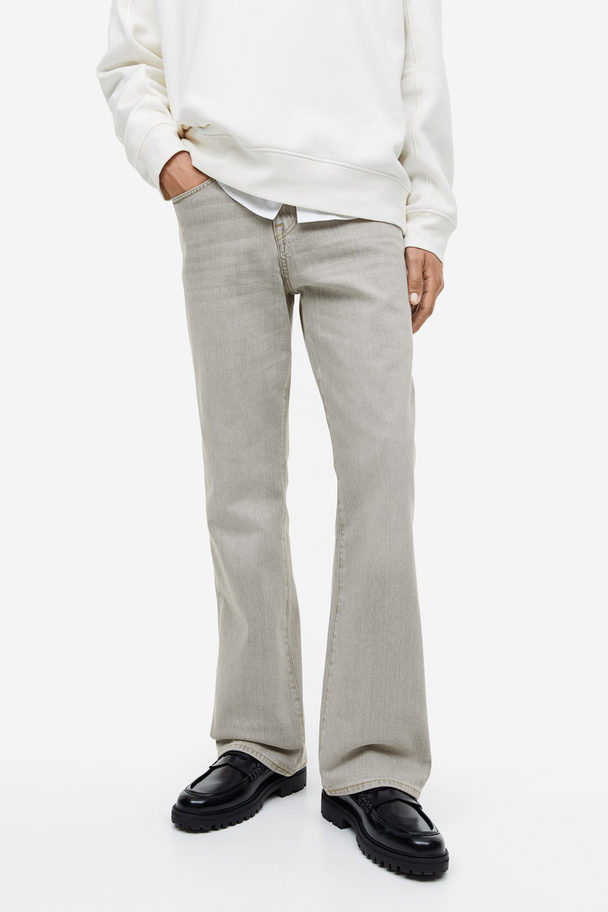 H&M Flared Slim Jeans Light Denim Grey