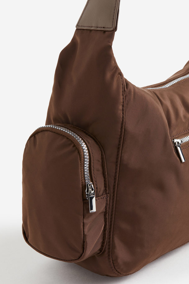 H&M Pocket-detail Shoulder Bag Dark Brown