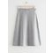 A-line Wool Blend Midi Knit Skirt Grey