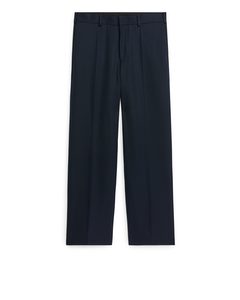 Tailored Wide-fit Trousers Dark Blue