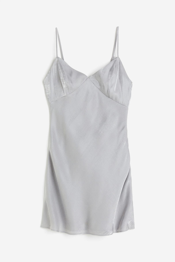 H&M Satin Slip Dress Light Grey