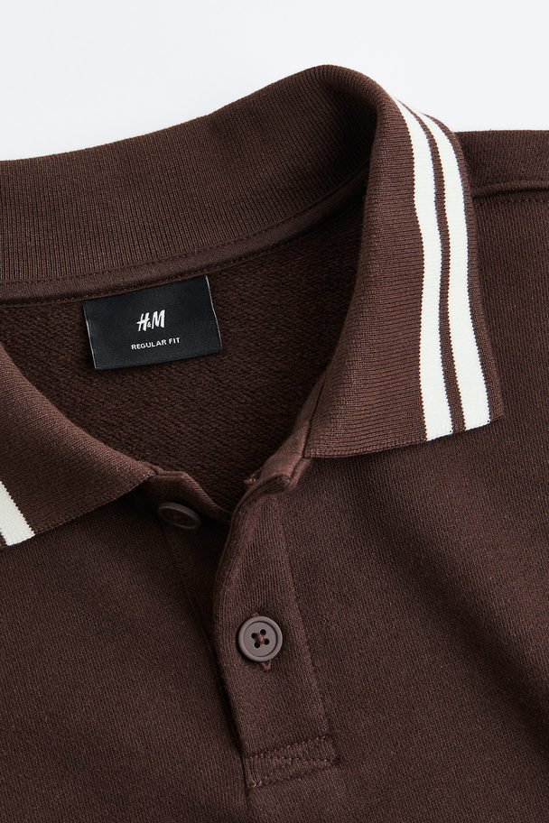 H&M Regular Fit Polo Shirt Brown/boring Pals