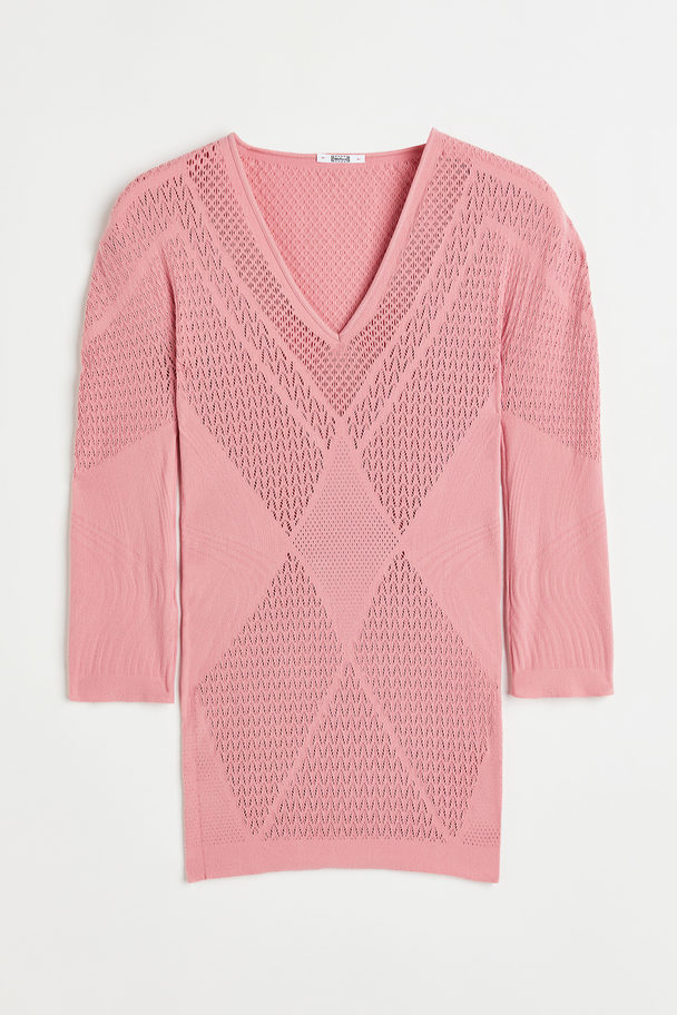 Wolford Romance Net Top Long Sleeves Pink