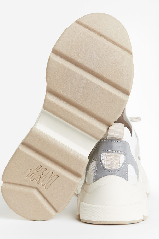 H&M Chunky Trainers Light Beige/white
