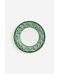 Small Porcelain Plate Green/patterned