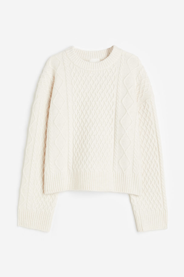 H&M Cable-knit Jumper Natural White