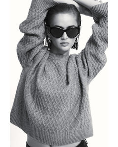 Cable-knit Jumper Grey