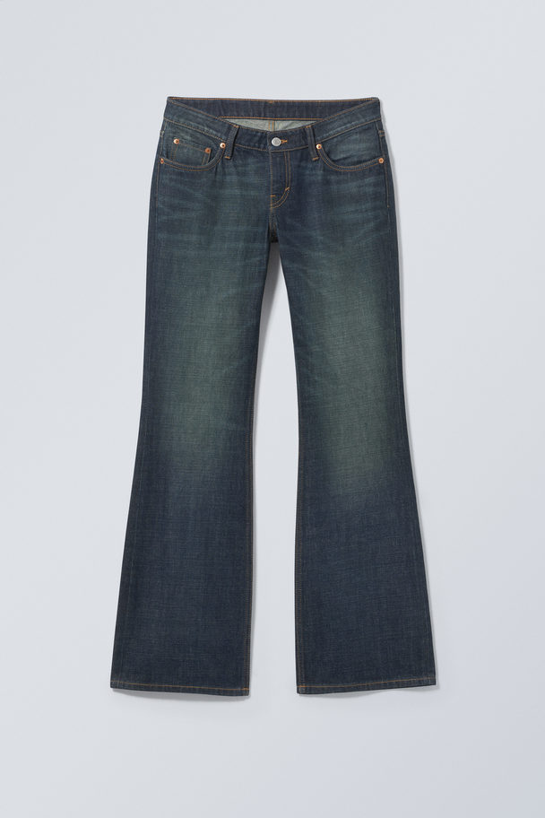 Weekday Nova Lavtaljede Bootcut-jeans I Slimfit Swamp Blue