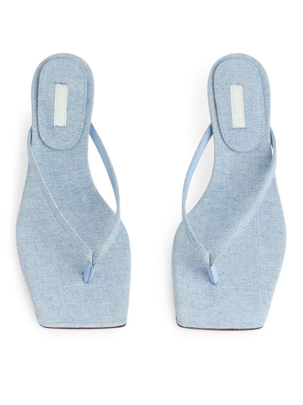 ARKET Denim Thong Sandals Light Blue
