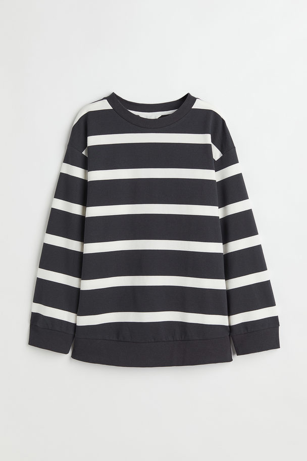 H&M Mama Sweatshirt Dark Blue/striped