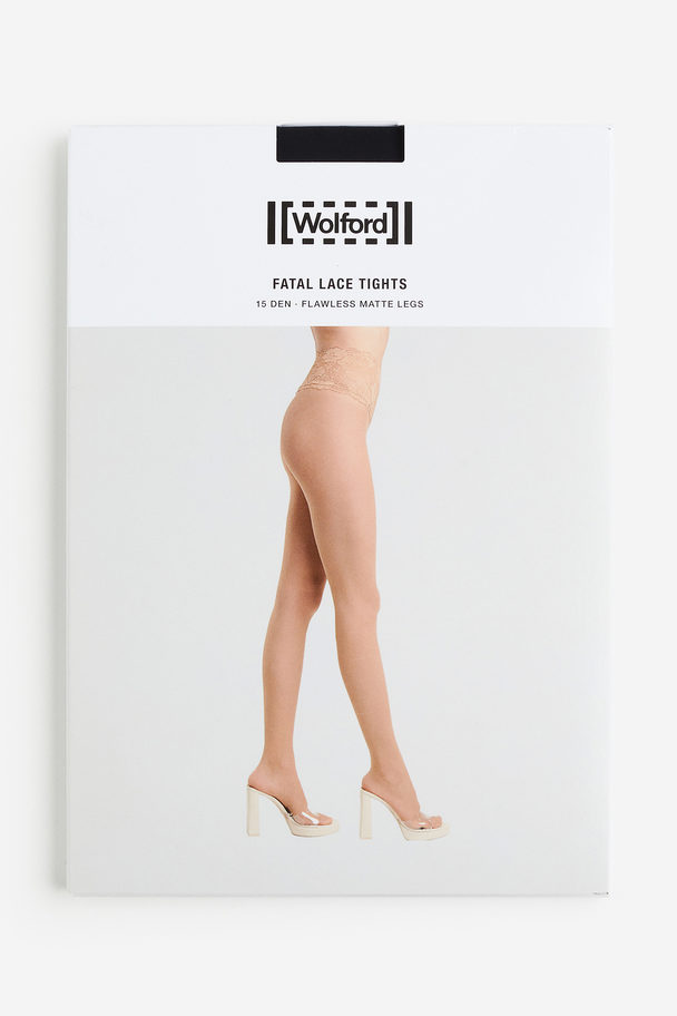 Wolford Fatal Lace Tights Black