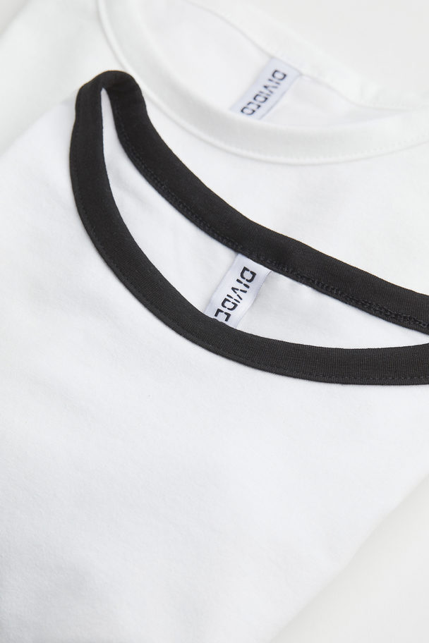 H&M 2-pack Cropped T-shirts White