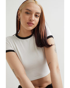 2er-Pack Cropped T-Shirts Weiß