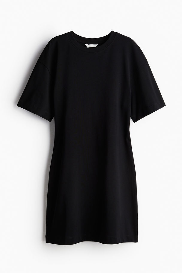 H&M Tailliertes T-Shirt-Kleid Schwarz