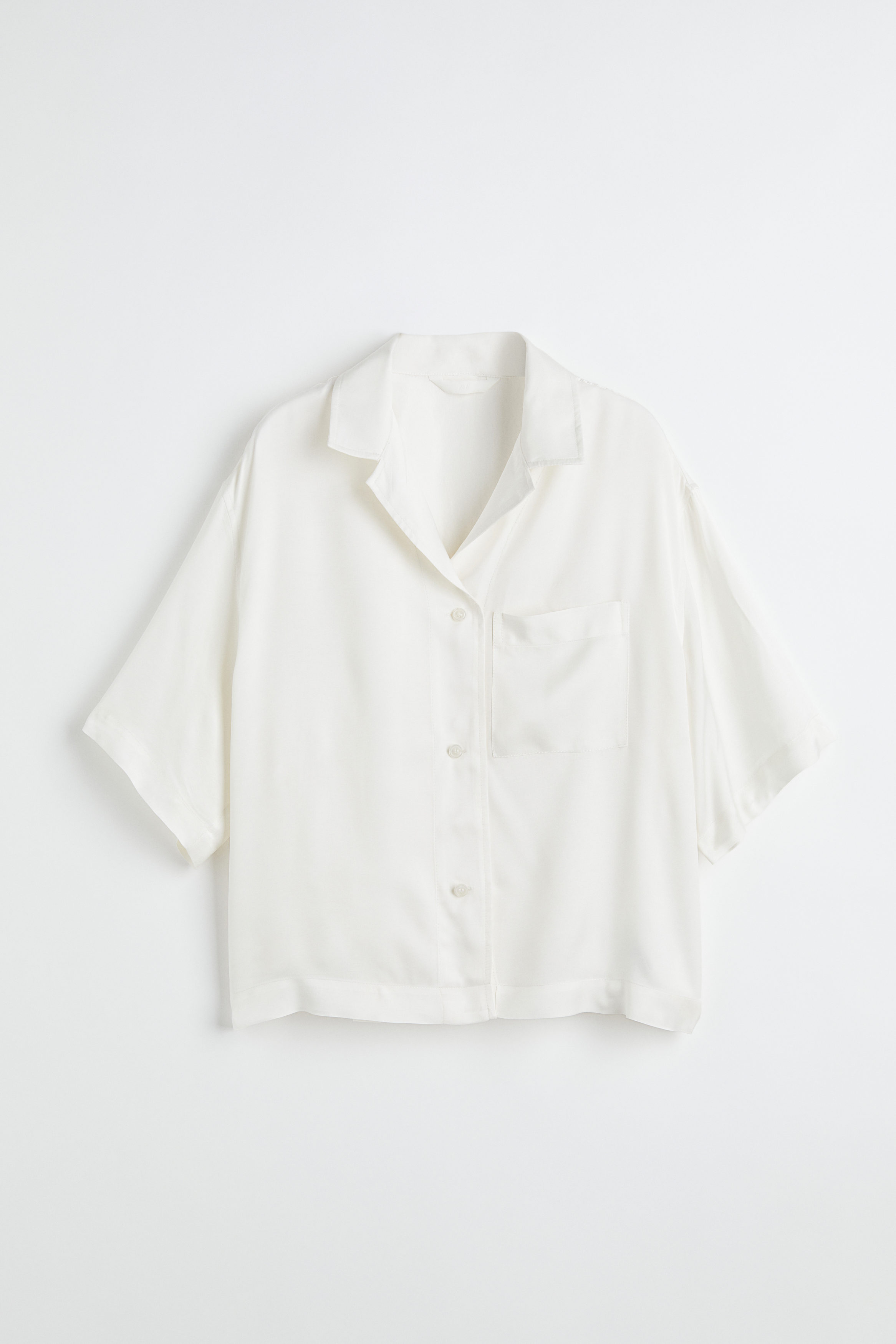 Billede af H&M Oversized Kortærmet Skjorte Hvid, Casual. Farve: White I størrelse XL