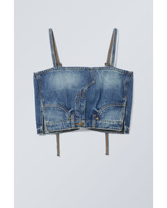 Bandeau Denim Strap Top Blue Era