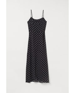 Patterned Dress Black/white Spotted