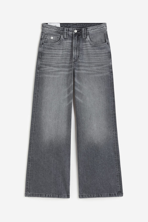 H&M Bootcut Loose Jeans Grau