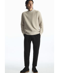 Tapered Cotton-jersey Trousers Black