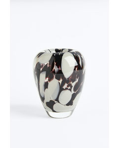 Lille Vase I Glas Lys Beige/mønstret