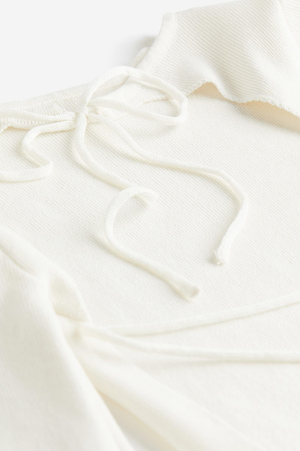 H&M Open-backed Knitted Top Cream