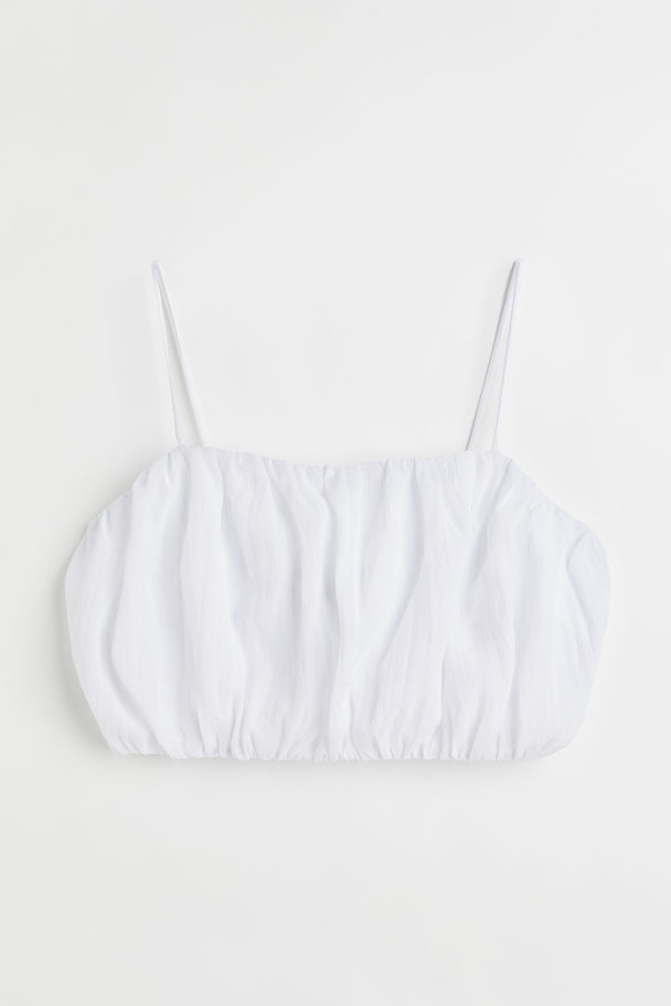 H&M Gathered Cropped Top White