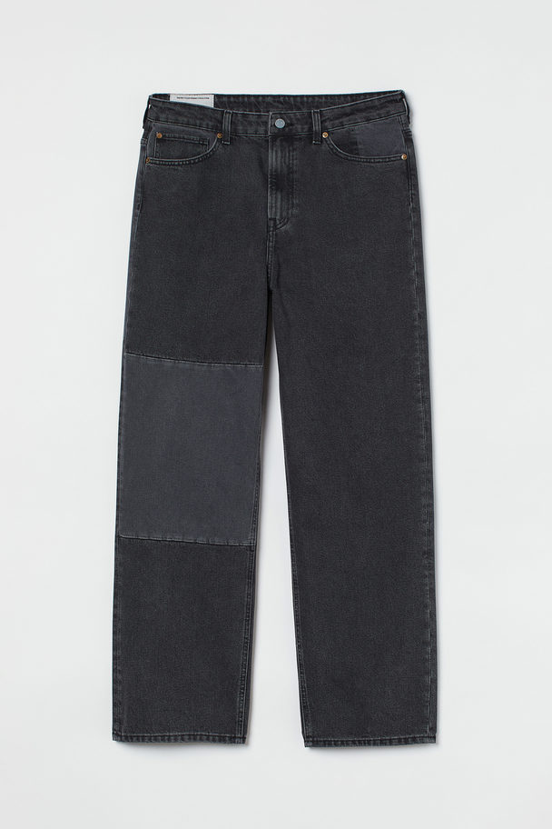 H&M H&m+ Loose Straight High Jeans Black