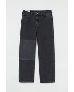 H&m+ Loose Straight High Jeans Black