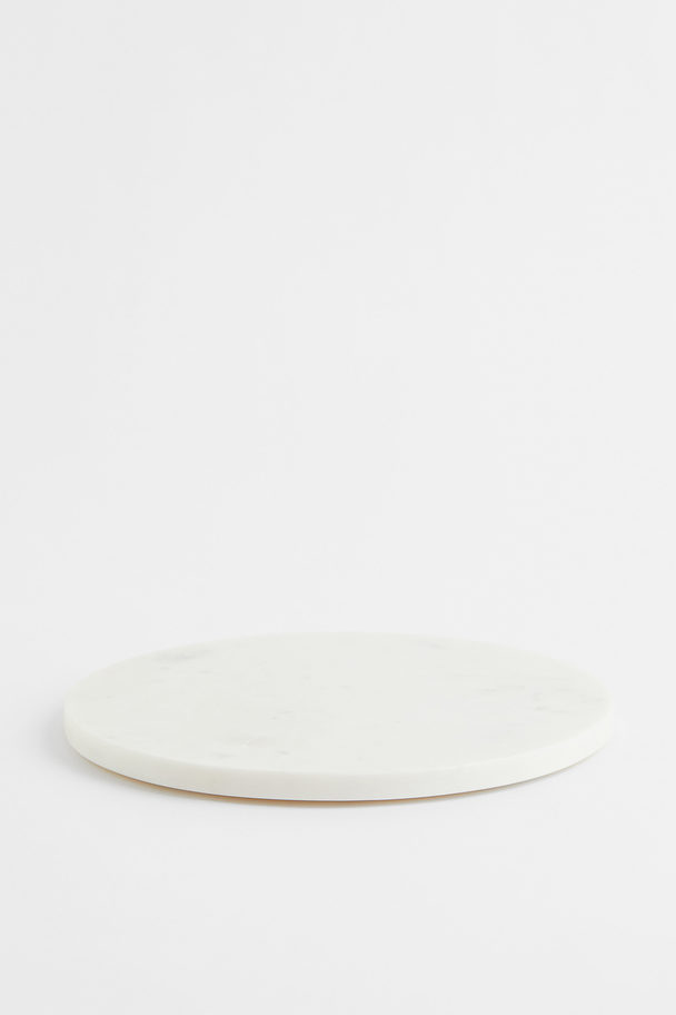 H&M HOME Runde Vorlegeplatte aus Marmor Weißgrau