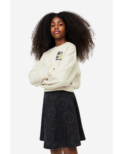 2-piece Sweatshirt And Skirt Set Light Beige/smileyworld®
