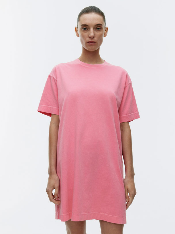 ARKET Oversized T-shirtkjole Pink/stoffarvet