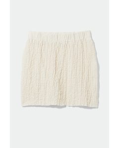 Elin Seersucker Mini Skirt Off-white