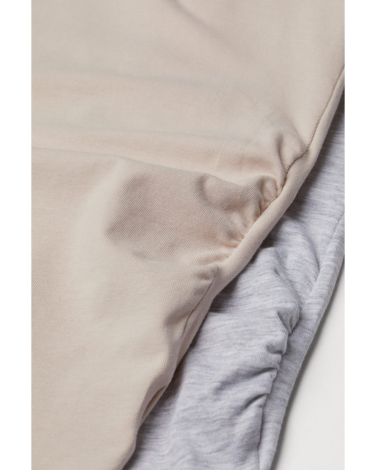 H&M Mama 2-pack Jersey Tops Powder Pink/light Grey Marl